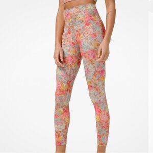 Lululemon Athletica |  Yellow Pink Floral Align High Rise 28” Leggings Size 6